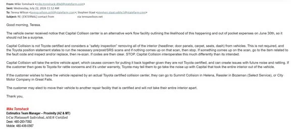 A State Farm customer couldn't get their adjuster to return ...