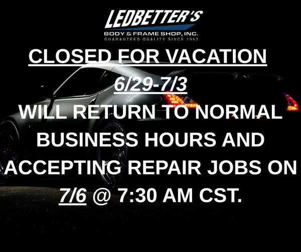 We will be closed for vacation the week of 6/29 and will ret...